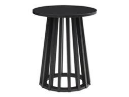 Mesa Lateral Buzzard Redonda Bambu Ø40 X 48 Cm Preto [EN.CASA]