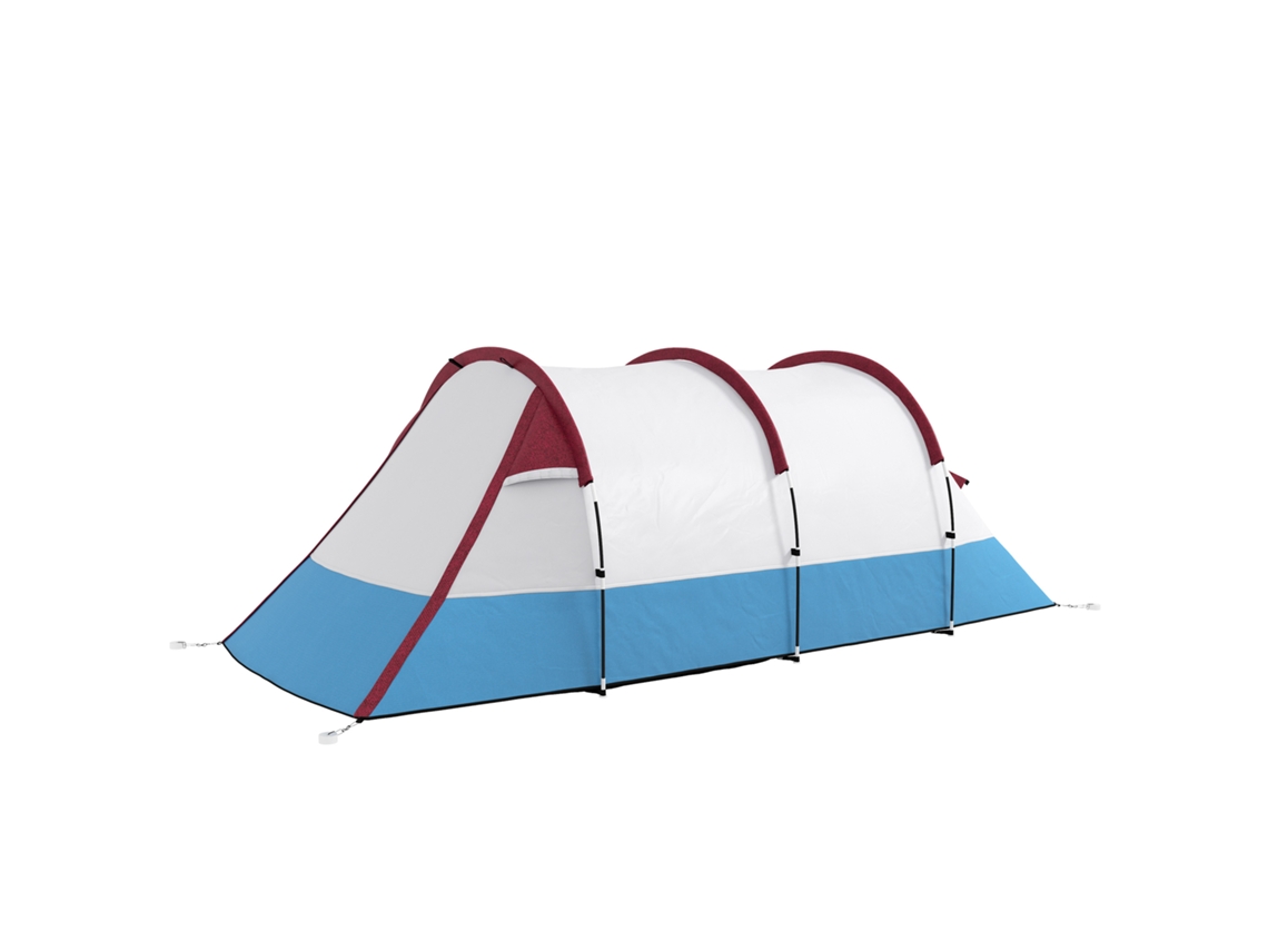 Tenda De Campismo Familiar Para 2-3 Pessoas Com 2 Áreas E Bolsa De Transporte Impermeável 420x200x150 Cm Multicolor