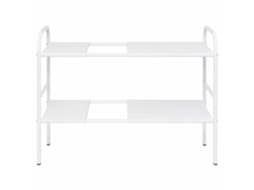 Organizador Sob A Pia, Rack Expansível De 2 Camadas, 34 X 9,6 19 Polegadas, Branco, Para Armário Banheiro Cozinha