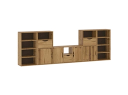 Conjunto 5 Unidade De Tv Com Armazenamento Vidaxl Marrom Madeira De Pinho