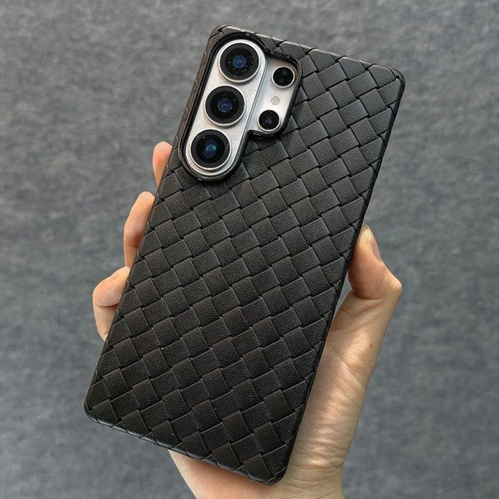 Capa De Couro Para Celular (galaxy S25 Plus, Preta) Com Sistema De Resfriamento E Proteção Macia Contra Quedas.