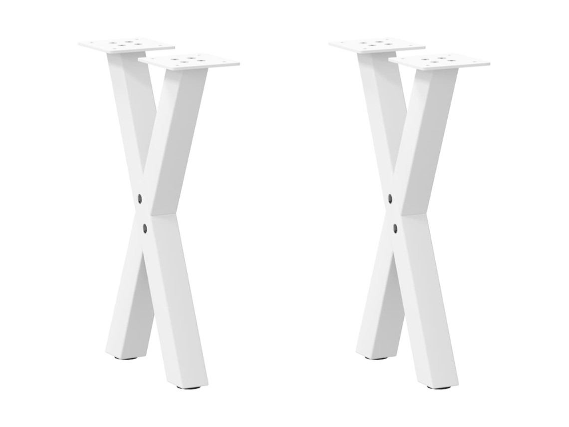 Vidaxl Pés Para Mesa De Centro Em Formato De X, 2 Peças, Branco, 38x(42-43) Cm, Aço