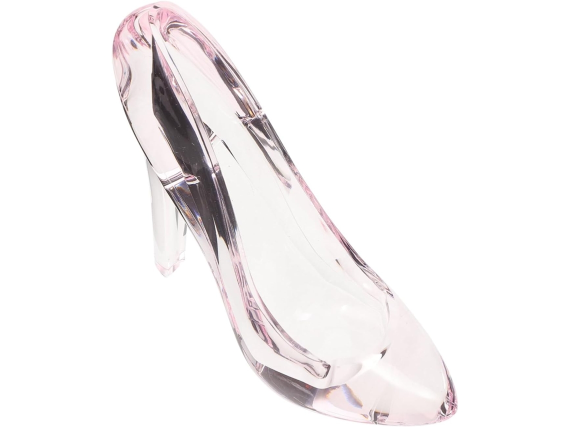 Elegante Estatueta De Sapatinho De Princesa Para Decoração De Interiores, Em Acrílico Rosa Claro.
