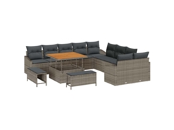 Maison Exclusive - Conjunto De Sofá De Jardim 13 Pcs Cinzeto Rattan Sintético
