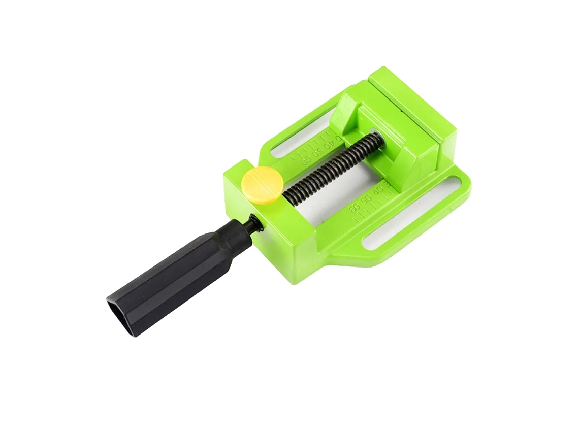 Morsa De Bancada, Construção Em Liga De Alumínio, Modo De Acionamento Manual, Verde