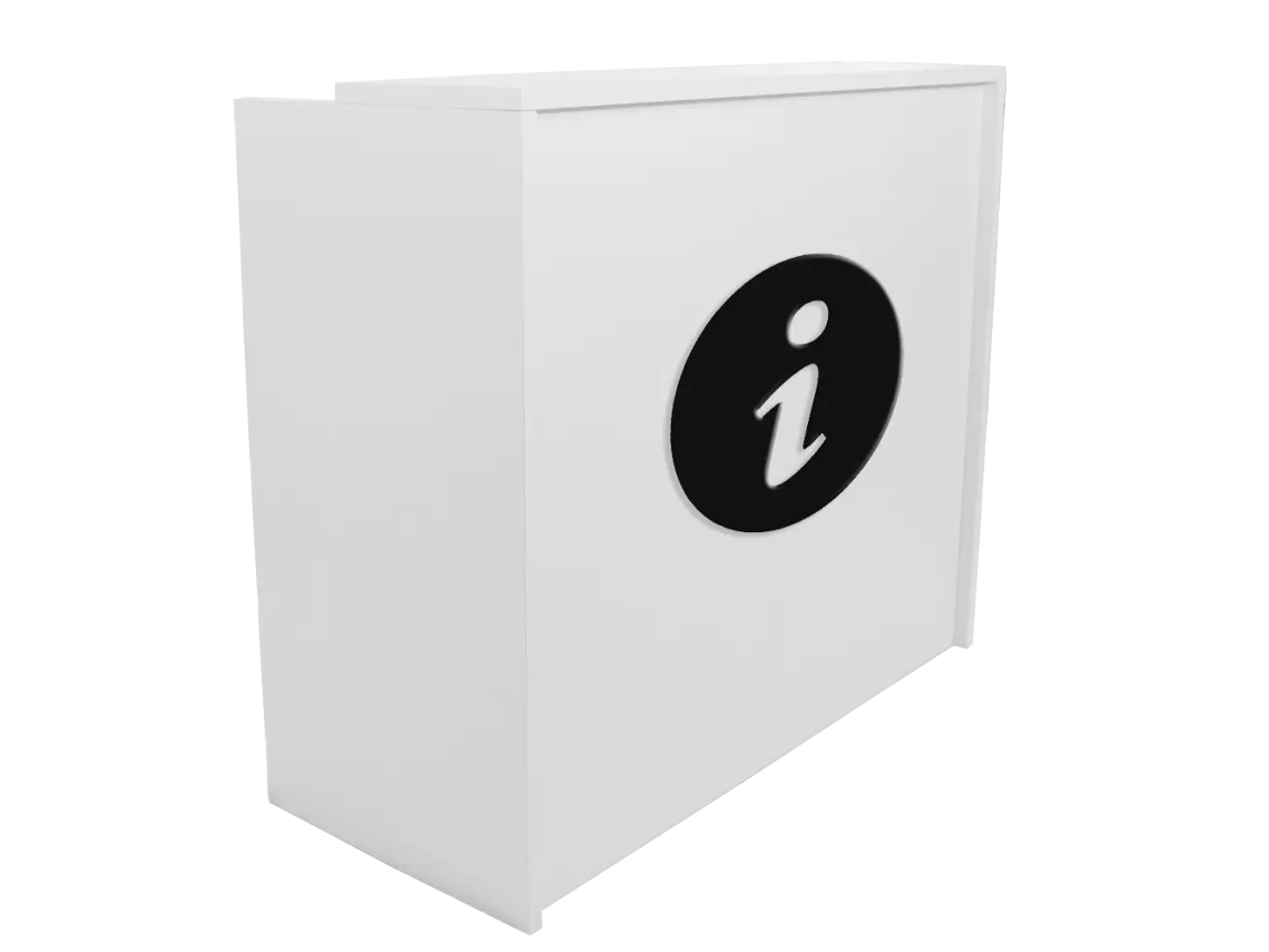 Balcão de recepção compacto Ponto de informação 120 cm. Branco. OFILIKE