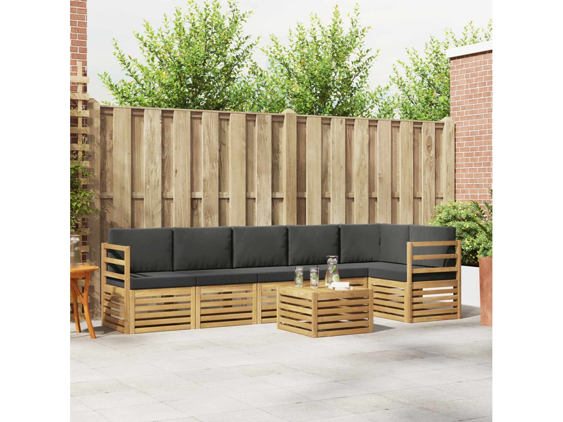 Vidaxl Conjunto De Sofás Para Exterior 7 Unid. Branco E Antracite