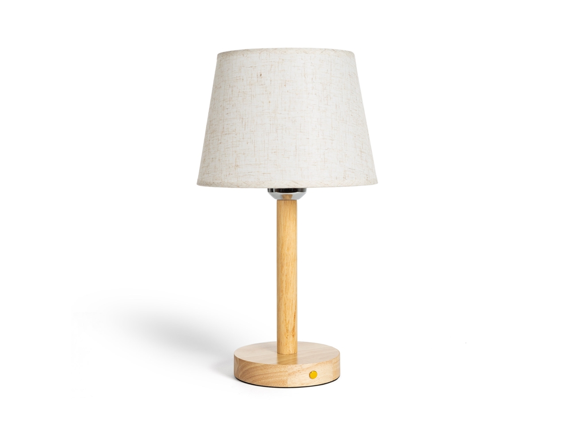 Candeeiro De Mesa Led 1w Portátil Madeira Com Bateria Usb Recarregável Rowy Natural Ledkia