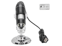 Microscópio Mali digital USB 1600x com 8 LED ajustável, portátil, eletrônico, com suporte