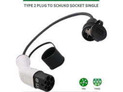 Adaptador De Carregamento Para Veículos Elétricos Tipo 2 Para Schuko 16a Branco E Preto Brilvibera