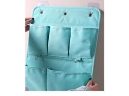 Bolsa De Armazenamento De Tecido Mural Com 8 Bolsos Dobrável Resistente Para Quarto Organizar Objetos Pequenos Azul Claro
