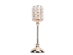 Portador De Velas Tealight De Metal Dourado Com Strass Brilhante