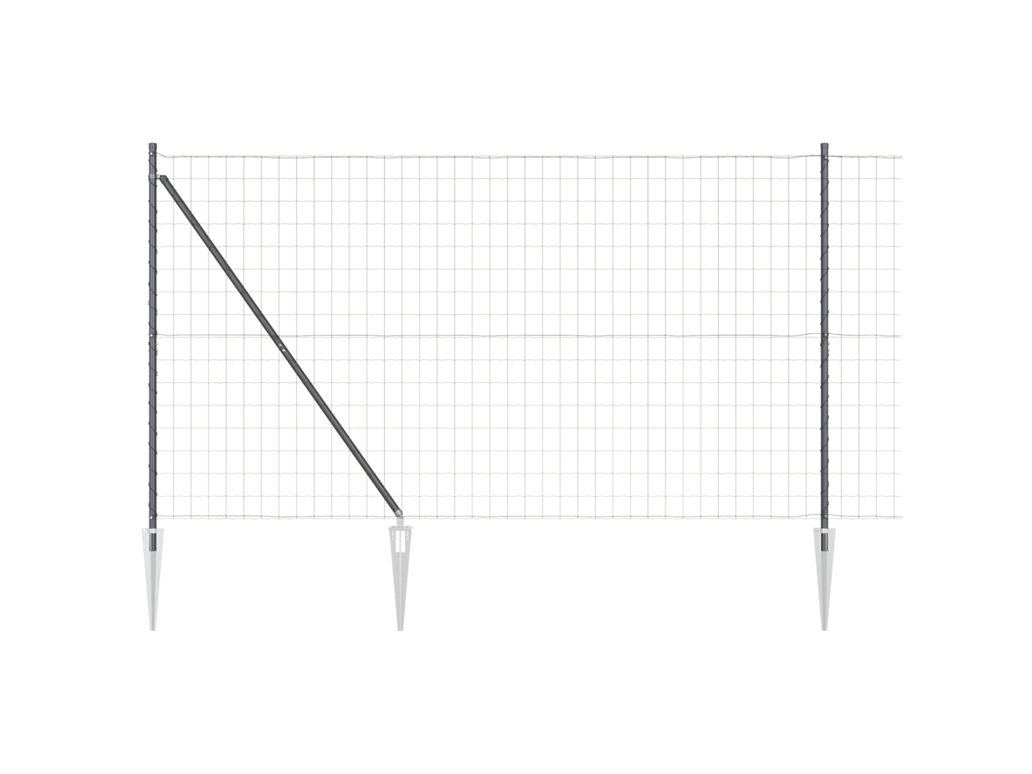 Conjunto 1 Cerca Externa Vidaxl Cinzento Aço (10 X 1,6 M)