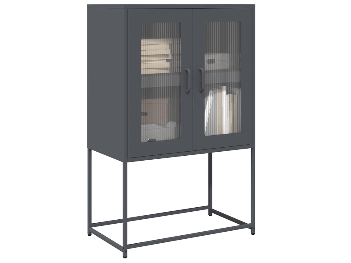 Vidaxl Aparador Alto 68x39x107 Cm Aço Antracite