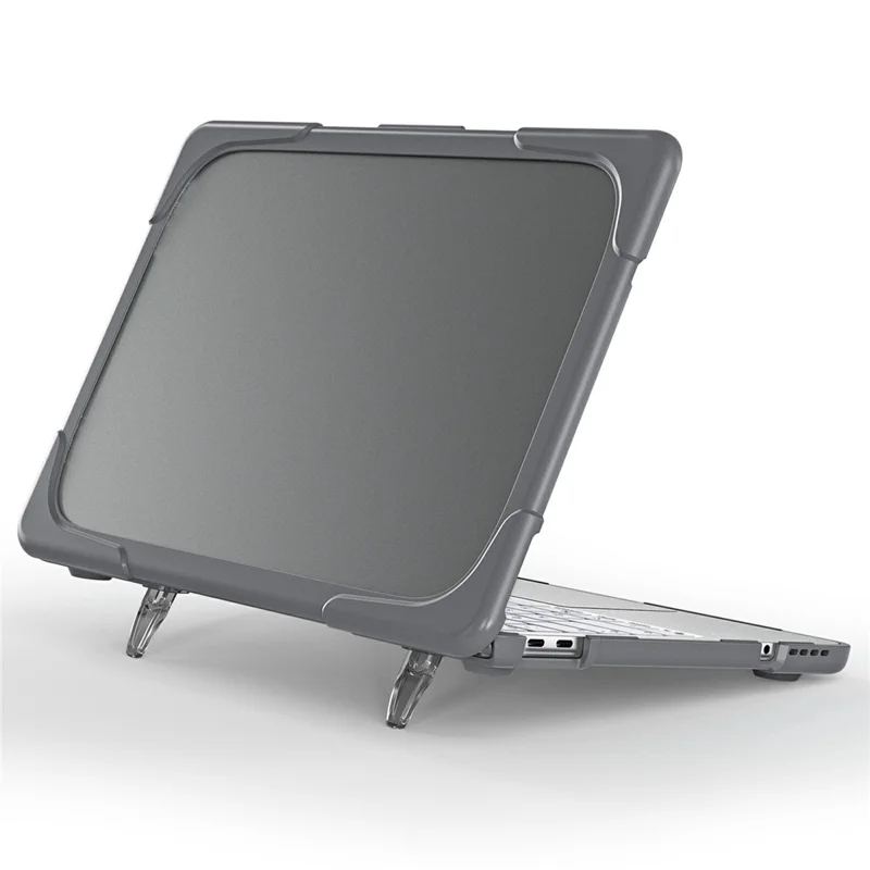 Capa Halinuia Para Macbook Neo 13 Polegadas 2026 Bicolor Pc Tpu Suporte Dobrável Anti-risco Cinza
