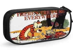 Estojo Calvin & Hobbes Miraflow I4361, com zíper duplo, ideal para escola e escritório. Calvin & Hobbes Miraflow (fmy)