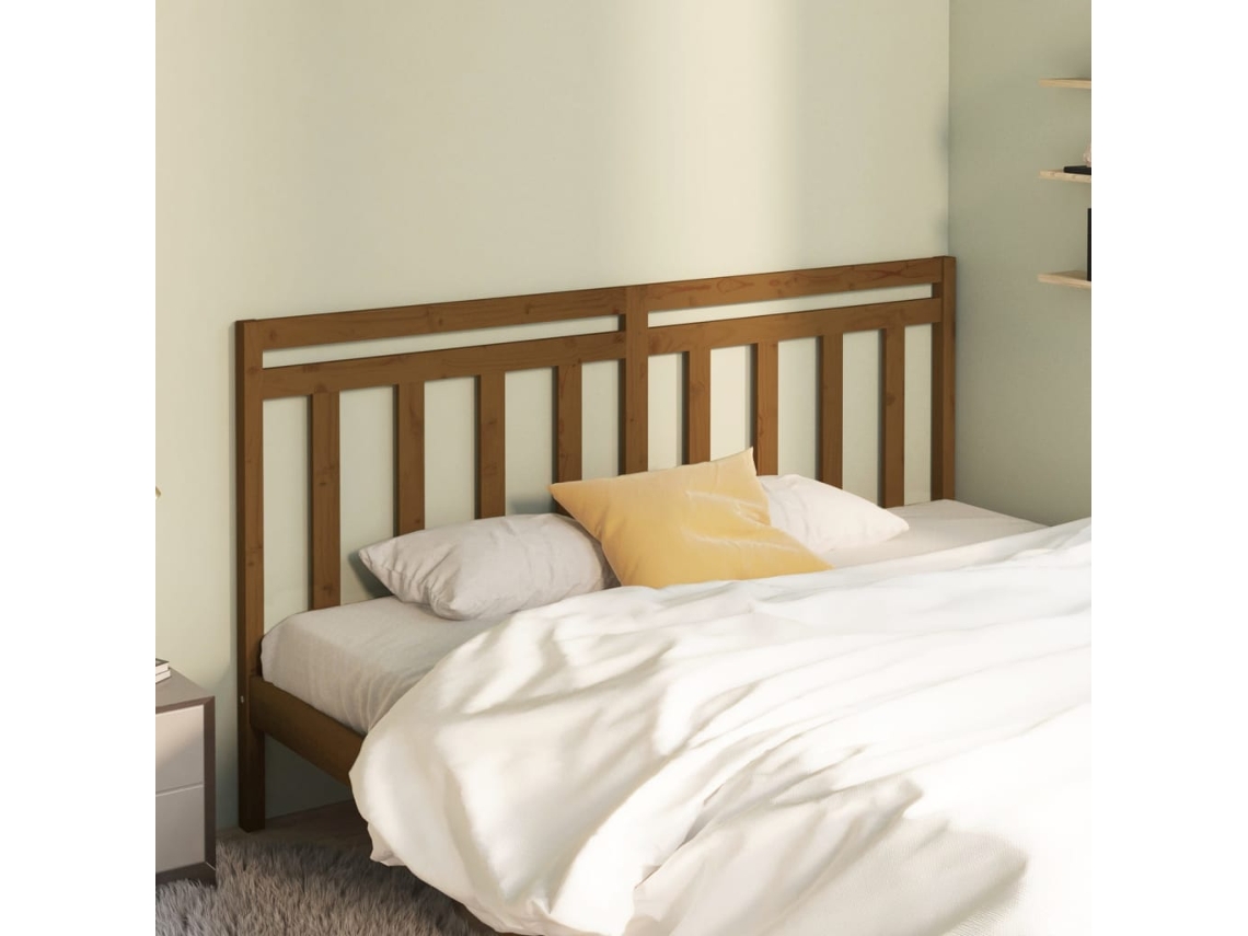 Vidaxl Cabeceira De Cama 206x4x100 Cm Pinho Maciço Castanho Mel
