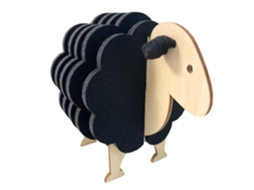 Conjunto De 6 Bases Copos – Tapetes Resistentes Calor – Antiderrapantes – Tecido Não Tecido – Preto – 14,5×10×11,5 Cm