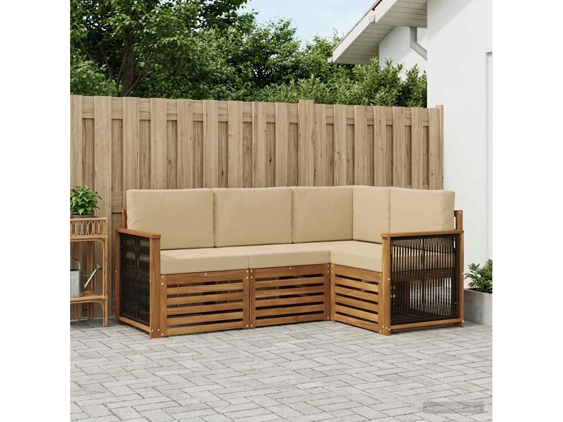 Vidaxl Conjunto De Sofás Para Exterior 4 Unid. Poliéster