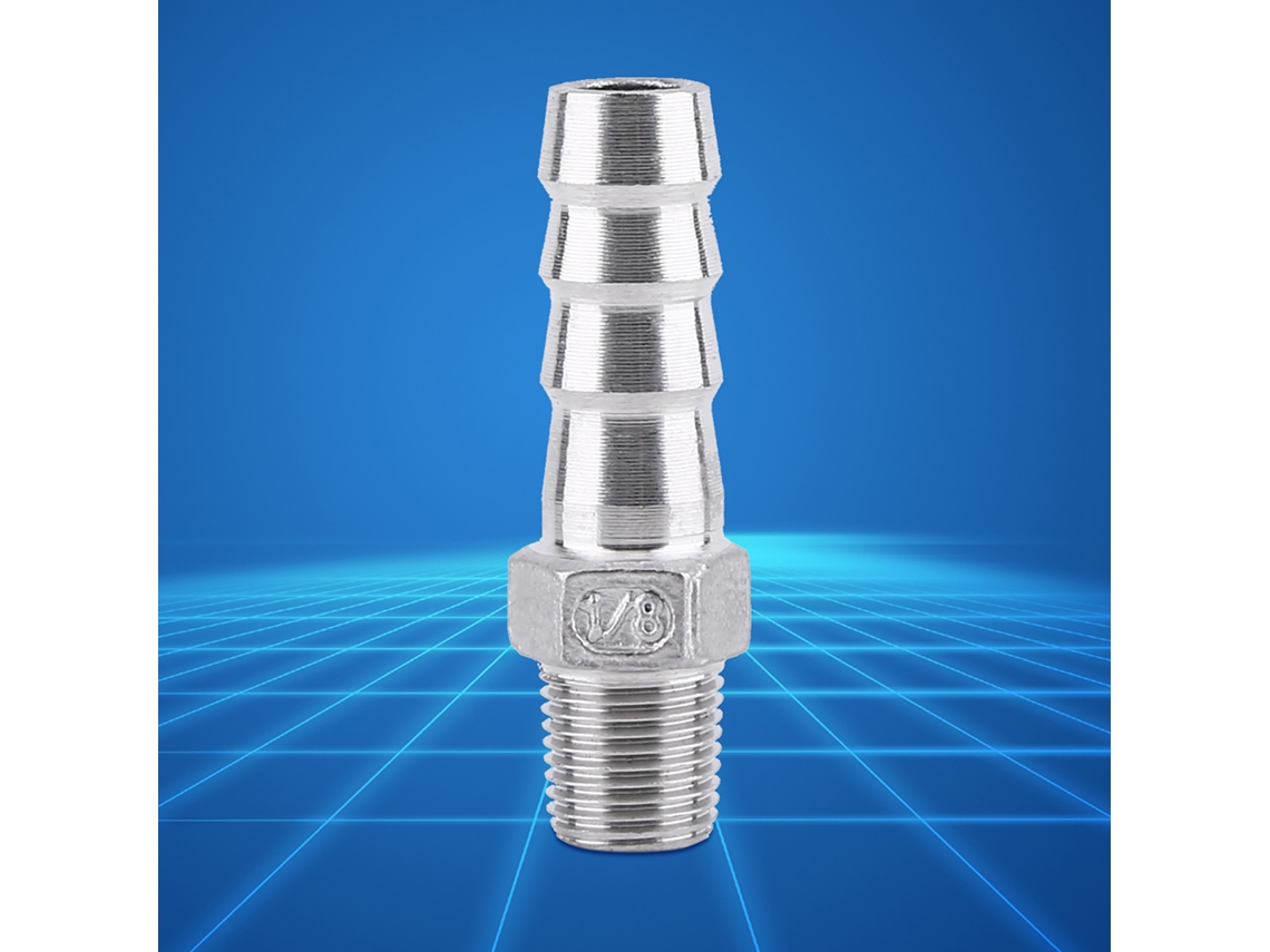 Laxiscreed Conector De Mangueira Em Tubo De Aço Inox Com Rosca Masculina, Compatível Com 1/8" E 10mm