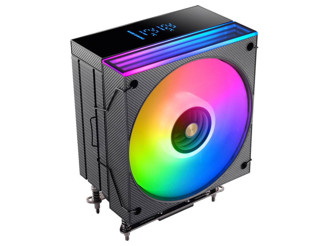 Dissipador De Cpu Mars Gaming Mcpu Lcd 300w Tdp 6x Heatpipes Ventoinha Argb 120 Mm Tela Lcd Preto
