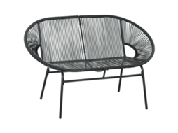 Cadeira de Praia com Porta Bebidas, em Rattan Cinza Claro, 118x79x160cm | S/MARCA