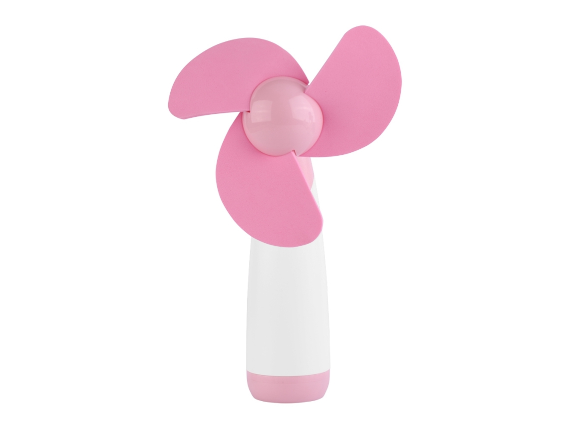 Ventilador Portátil Mini De Mão Com Baterias Aa, Leve E Compacto Para Casa, Escritório E Viagens, Rosa