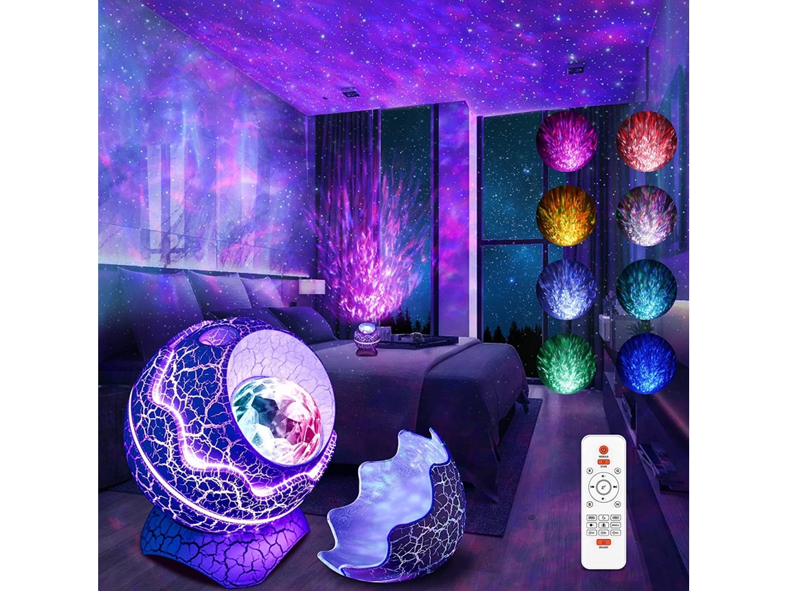Um Projetor De Estrelas Em Forma Ovo Dinossauro Led, Com Várias Lâmpadas Projetoras Salmão. Aquaforge