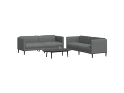 Vidaxl 2 Pcs Conjunto De Sofás Tecido Cinzento-escuro
