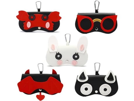Estojo de Óculos de Sol dos Desenhos Animados para Mulheresportátil Estojo de Óculos de Sol em Couro Pu Bolsa Protetora Gira 5 Pcs TRANTECH