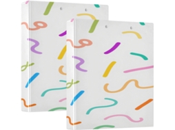 Design Animado Fita Fogos Artificio Branca 3, 8cm 1, 5 Polegadas, 3 Argolas Com Prancheta, Pacote Com 1 2 Unidades