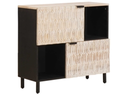 Vidaxl Buffet Acabamento Em Wash Branco 80 X 33 X 75 Cm