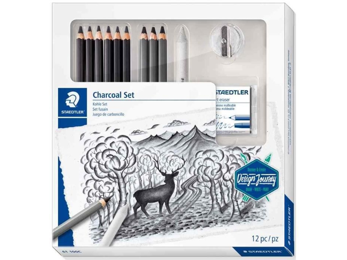 Kit De Desenho/ A Carvão Viagem De Design Em Carvão Staedtler