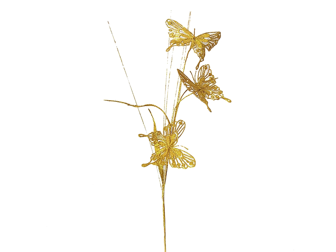 Laxiscreed Decoração Com Pó De Ouro, Borboleta E 3 Cabeças Para Fachadas E Cenários