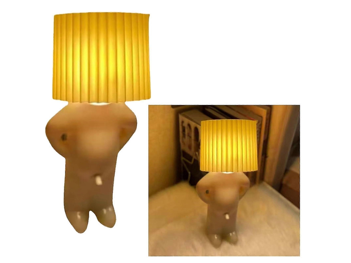 Rebe lámpara de Mesa Niño Travieso Hombre Tímido Luz Nocturna de Noche Pequeña para Dormitorio Oficina Regalo Creativo Amarillo