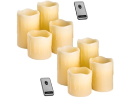 2 Conjunto TECTAKE de 4 Velas de Luzes Led com Revestimento de Cera Natural e Controlo Remoto