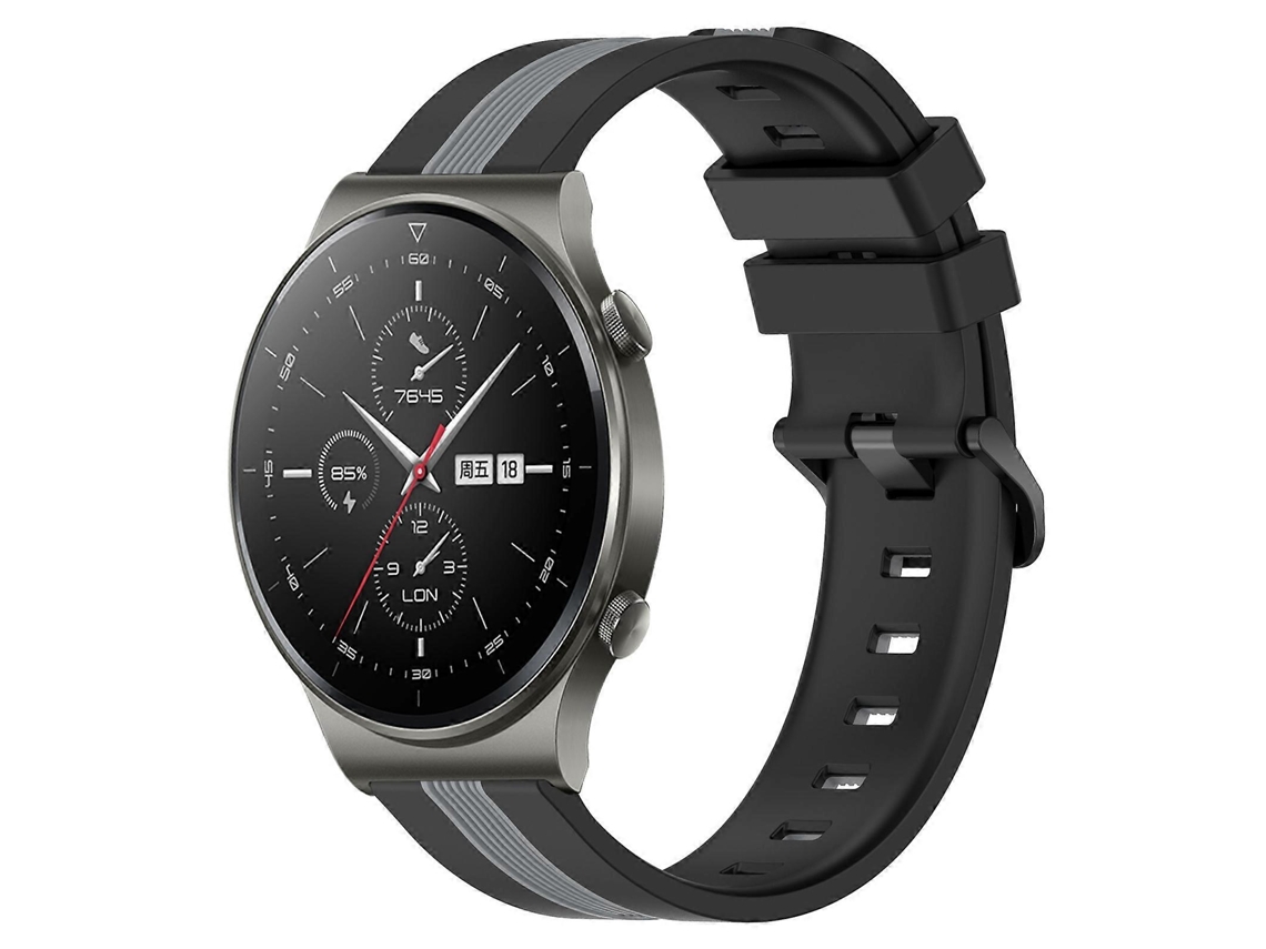 Pulseira De Silicone Bicolor Vertical De 22 Mm Para Huawei Gt2 Pro