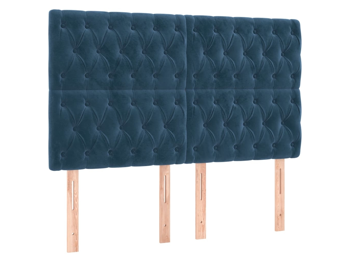 Cabeceira azul-escura 160x7x118/128 cm Veludo MAISON EXCLUSIVE