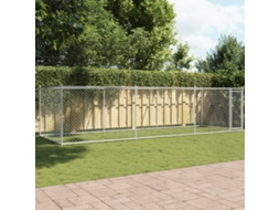 Vidaxl Jaula Para Cão Com Porta 6x2x1,5 M Aço Galvanizado Cinzento