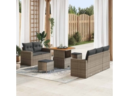 Vidaxl Conjunto De Sofá De Jardim 8 Unid. 5-número De Lugares Cinzeto