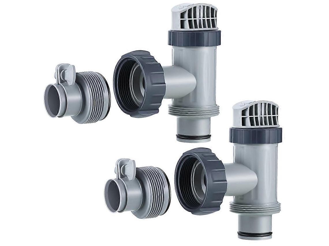 Conjunto De 2 Válvulas De Êmbolo Para Piscina E Adaptador De Mangueira Tipo B De 1,25 Polegadas Para 1,5 Polegadas, Compatível Com Substituição_glo