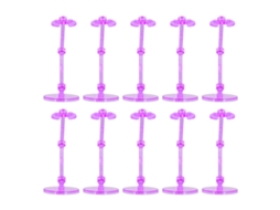 Mali 10pcs Suporte de Display de Boneco Translúcido Plástico Base para Bonecos de 6 Polegadas Roxo