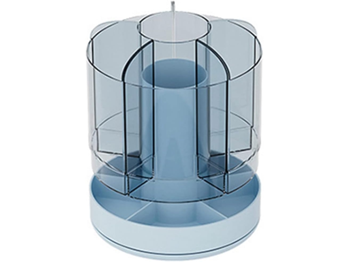 Organizador De Mesa Para Canetas E Lápis, Com Rotação De 360 Graus, Na Cor Azul. Gokoco