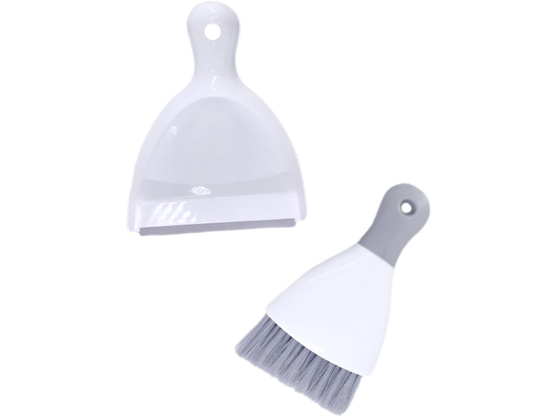 Conjunto De Pá E Vassoura Plástico Branco, 1 Unidade
