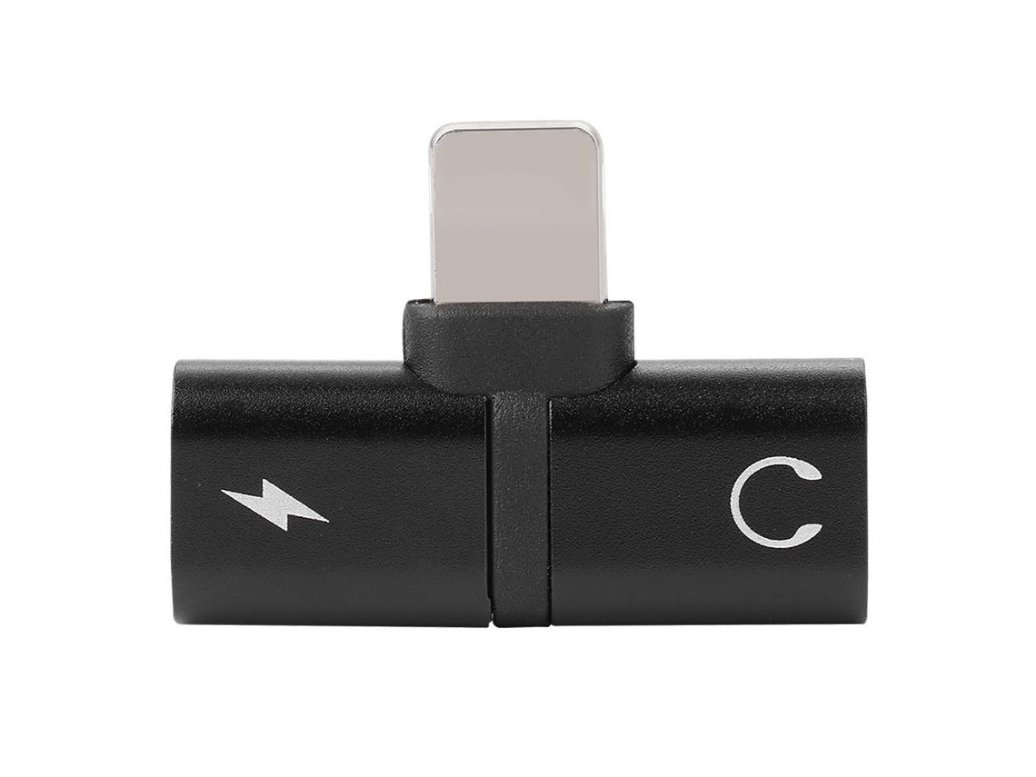 Adaptador Novo Adaptador Dual de Carga de Áudio Lightning (preto) EOOCOO (carga de Áudio)