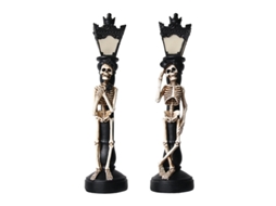 Lâmpada Decorativa Halloween Esquelética Em Resina Par