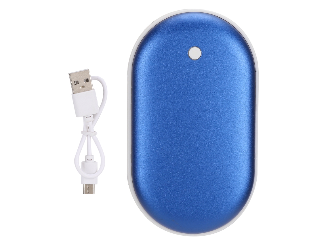 Mini Aquecedor de Mãos 5200mAh com carregador de celular CHABERLU azul
