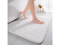 Tapete De Banheiro - Portátil - Absorvente - Decorativo Antiderrapante - 60×90 Cm, Branco
