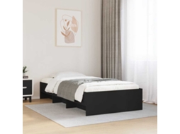 Vidaxl Estrutura De Cama 90x200 Cm Derivados De Madeira Preto