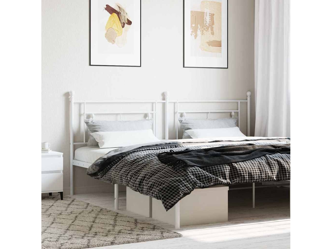 Vidaxl Cabeceira De Substituição 193 Cm Metal Branco